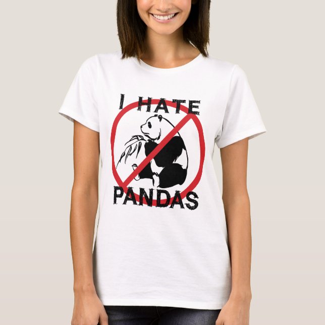 T-shirt Je déteste les pandas (Devant)