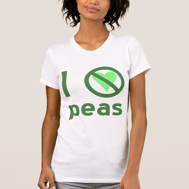 T-shirt Je déteste les petits pois Texte vert (Devant)