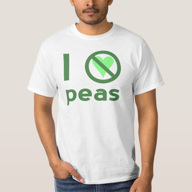 T-shirt Je déteste les petits pois Texte vert (Devant)