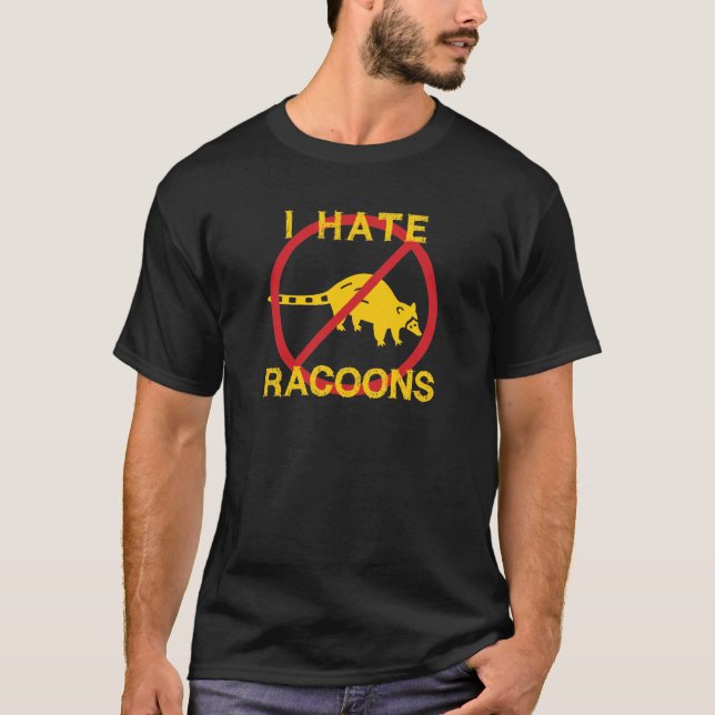 T-shirt Je déteste les ratons laveurs (Devant)