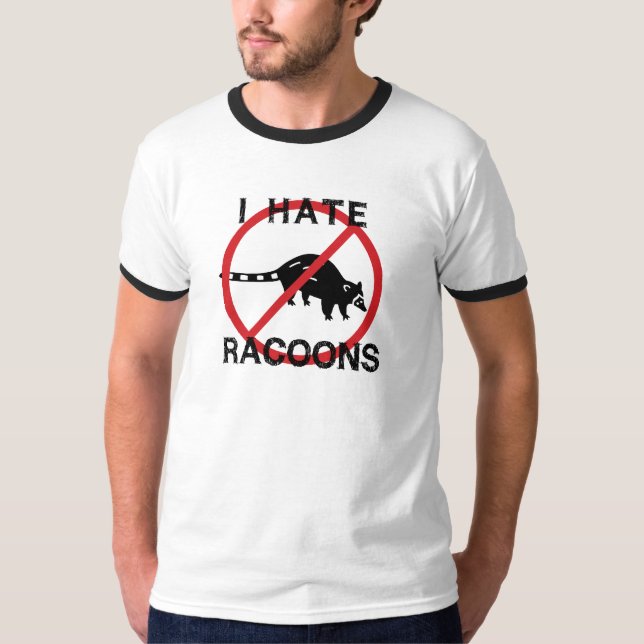 T-shirt Je déteste les ratons laveurs (Devant)