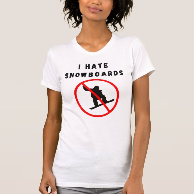 T-shirt Je déteste les snowboards (Devant)