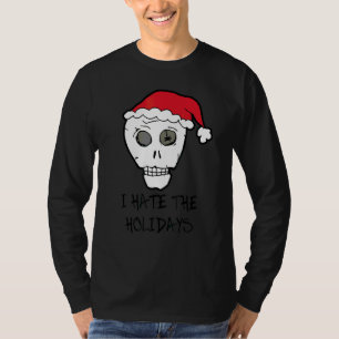 T-shirt Je déteste les vacances crâne anti Noël    