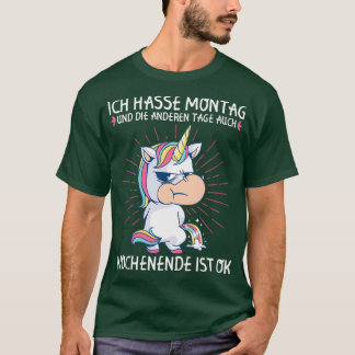 T-shirt Je déteste lundi Unicorn Unicorn Unicorn Funny