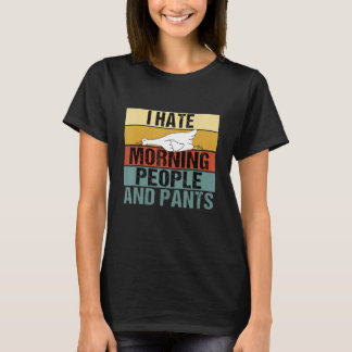 T-shirt Je Déteste Matin Les Gens Et Pantalon Canard Rétro
