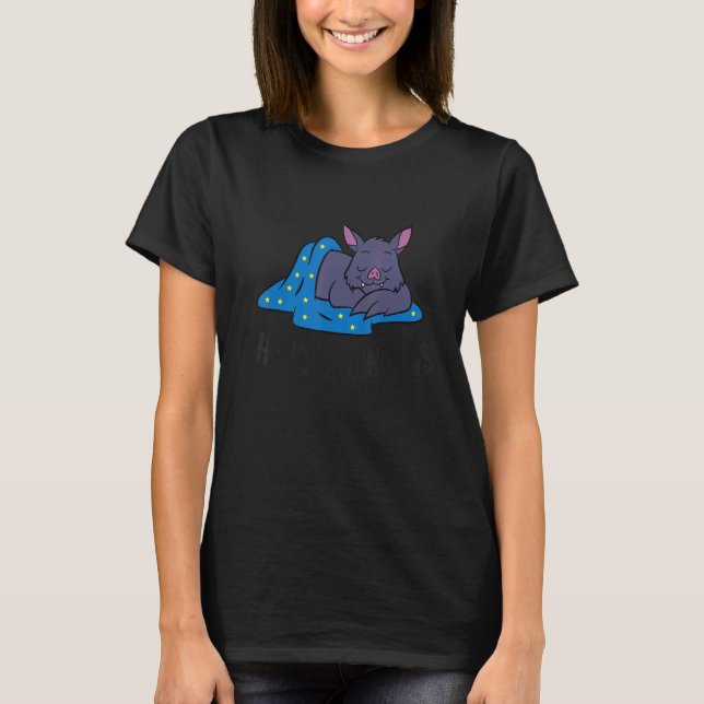 T-shirt Je Déteste Matin Sleeping Bat (Devant)
