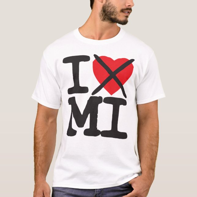 T-shirt Je déteste MI - Michigan (Devant)