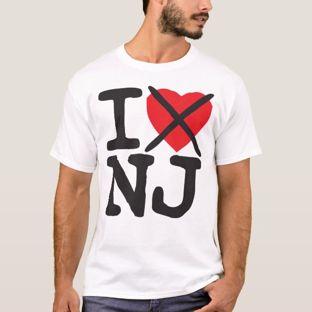 T-shirt Je déteste NJ - New Jersey (Devant)
