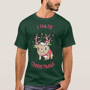 T-shirt Je déteste Noël Funny Festive Carlin cadeau