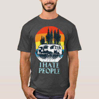 T-shirt Je déteste People retro Camping vintage Cadeaux Ca
