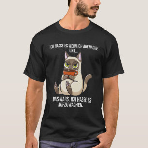 T-shirt Je déteste quand je me réveille Ironie Chat Café