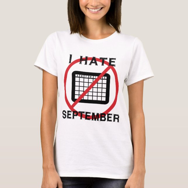 T-shirt Je déteste septembre (Devant)