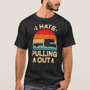 T-shirt Je Déteste Sortir Camping Bateau Camper Vintage Re