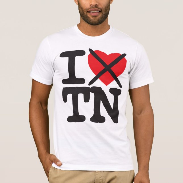 T-shirt Je déteste TN - Tennessee (Devant)