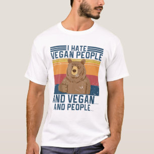 T-shirt Je déteste Vegan People Design Vintage