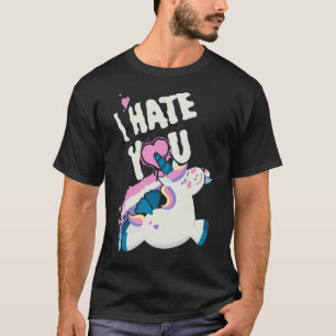 T-shirt Je déteste votre licorne ailée volante mignonne dr