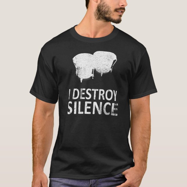 T-shirt Je Détruis Silence Bongo Drum Players (Devant)