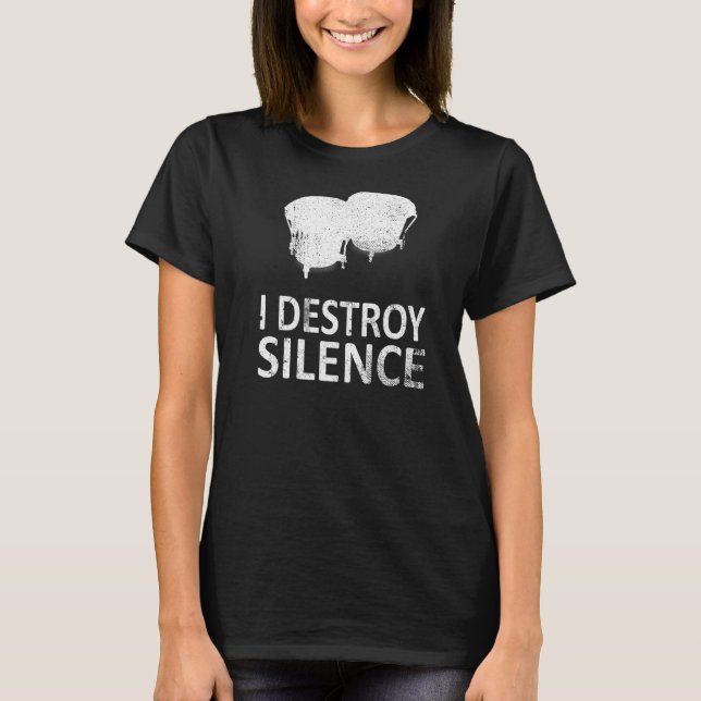 T-shirt Je Détruis Silence Bongo Drum Players (Devant)