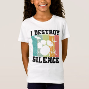 T-Shirt Je détruit le silence déstabilisé tambour Vinta
