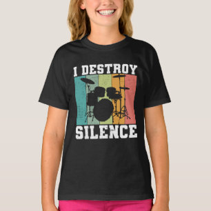 T-shirt Je détruit le silence déstabilisé tambour Vintage