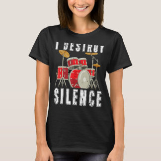 T-shirt Je détruit Silence Drum Sticks Chemise Drummer