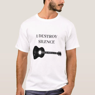 T-shirt Je détruit Silence Guitare Guitariste Hommes Femme