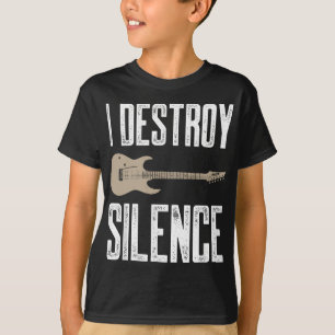 T-shirt Je détruit Silence Guitares électriques Guitariste