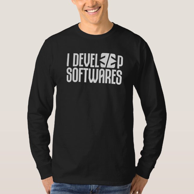 T-shirt Je développe un programmeur ingénieur en développe (Devant)