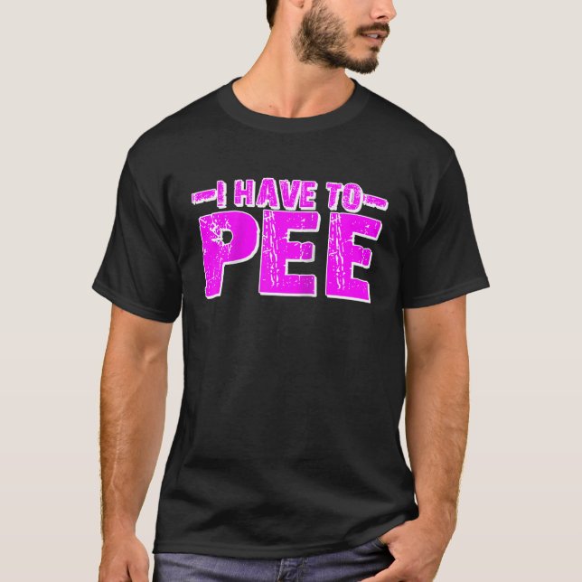 T-shirt Je Dois Pee Raglan Baseball (Devant)