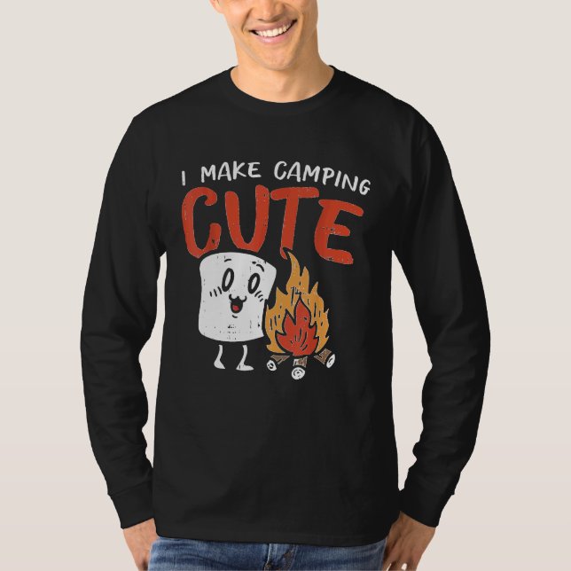 T-shirt Je Fais Camping Cute Marshmallow Camper Camper Ki (Devant)