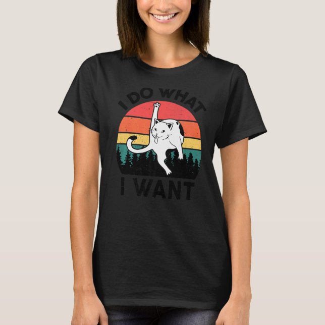 T-shirt Je Fais Ce Que Je Suis Ce Chat Noir Licking Butt V (Devant)