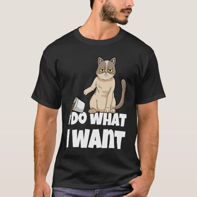 T-shirt Je Fais Ce Que Je Veux Chat Angry Kitten (Devant)
