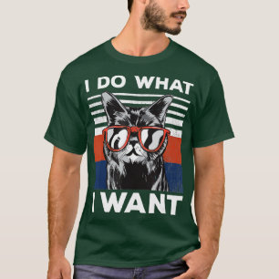 T-shirt Je Fais Ce Que Je Veux Chat Kitty Vintage Chat Noi
