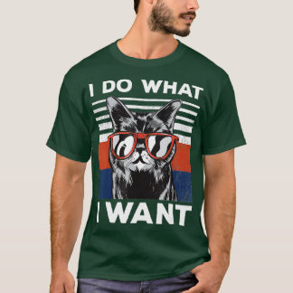 T-shirt Je Fais Ce Que Je Veux Chat Kitty Vintage Chat Noi