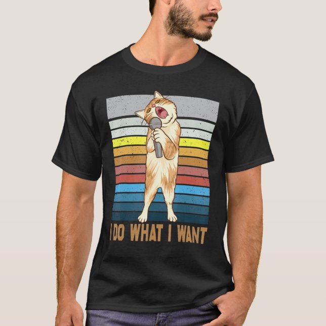 T-shirt Je fais ce que je veux  Chat noir  2 (Devant)