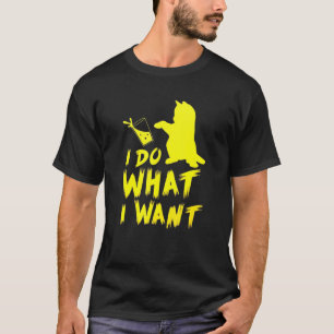 T-shirt Je Fais Ce Que Je Veux Chat Noir Graphic Top