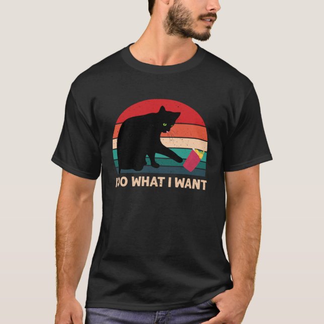 T-shirt Je Fais Ce Que Je Veux Chat Rétro Chat    Chat  11 (Devant)