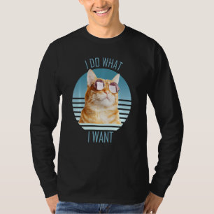 T-shirt Je Fais Ce Que Je Veux Drôle Chat Orange