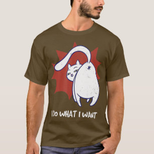 T-shirt Je Fais Ce Que Je Veux Meow Kitty Chat Noir Funny 