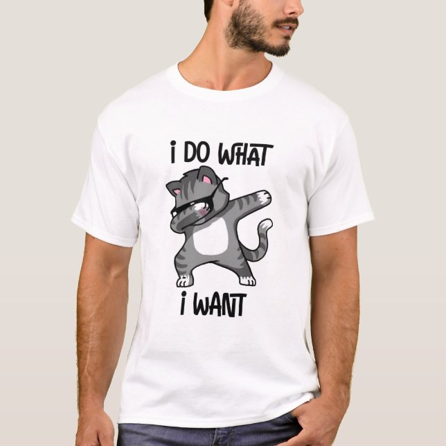 T-shirt je fais ce que je veux, propriétaire de chat (Devant)