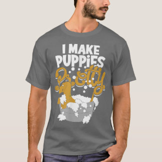T-shirt Je fais coiffer les chiots jolichien