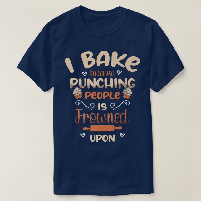 T-shirt Je fais cuire parce que frapper les gens est mal v (Design devant)