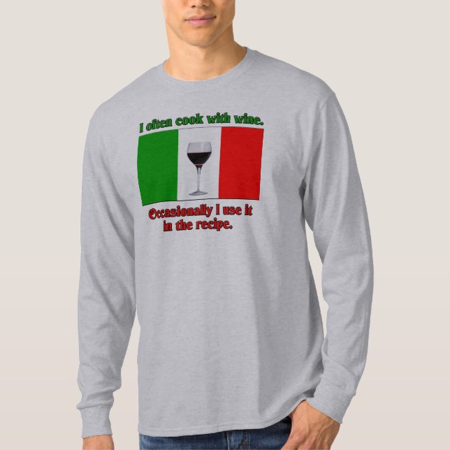 T-shirt Je fais cuire souvent avec du vin (Devant)
