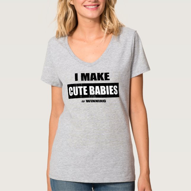 T-shirt Je fais de mignons bébés amusants Nouvelle maman F (Devant)
