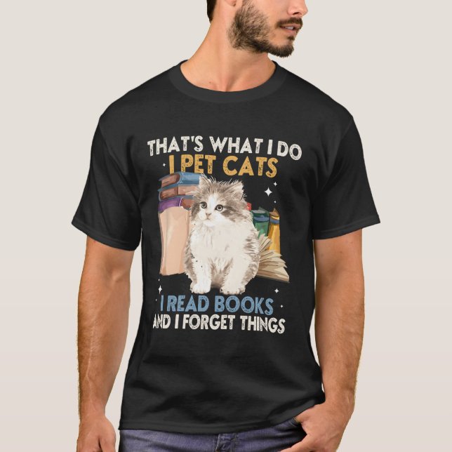 T-shirt Je Fais Des Chats Pour Animaux De Compagnie Je Lis (Devant)