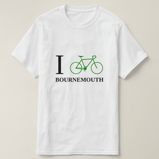 T-shirt Je fais du vélo BOURNEMOUTH (l'icône verte de (Design devant)
