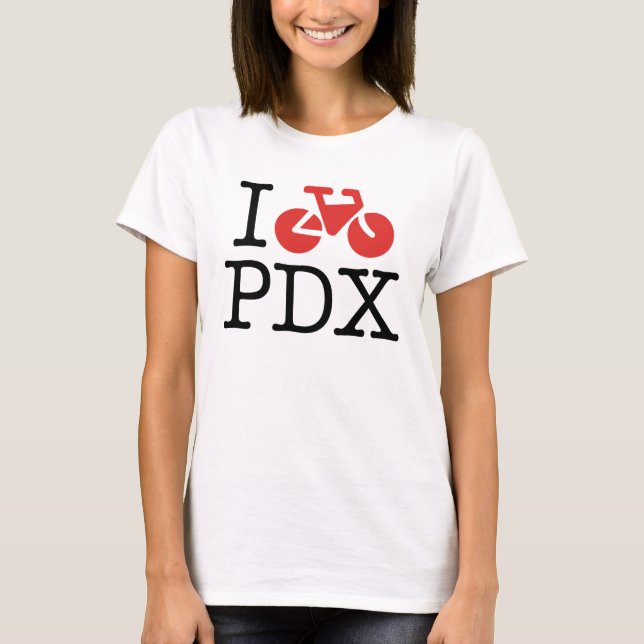 T-shirt Je fais du vélo la chemise des femmes de Portland (Devant)