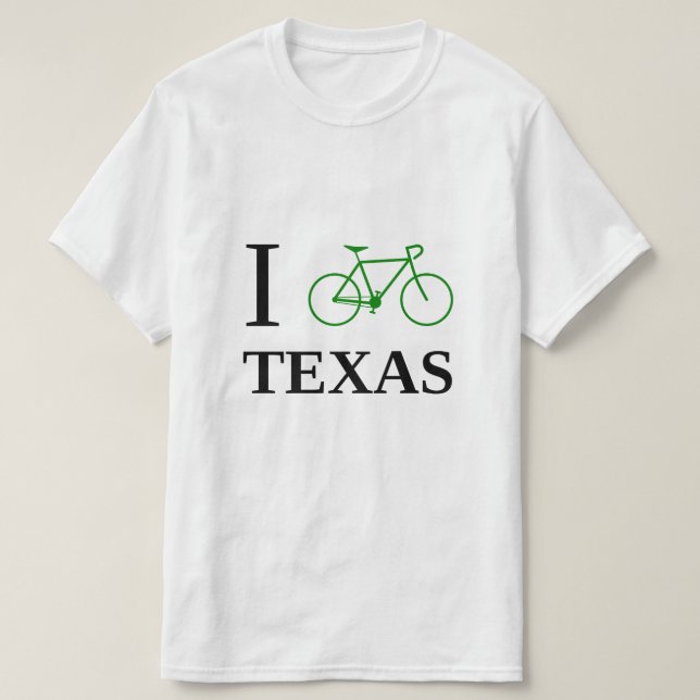 T-shirt Je fais du vélo le TEXAS (l'icône verte de (Design devant)