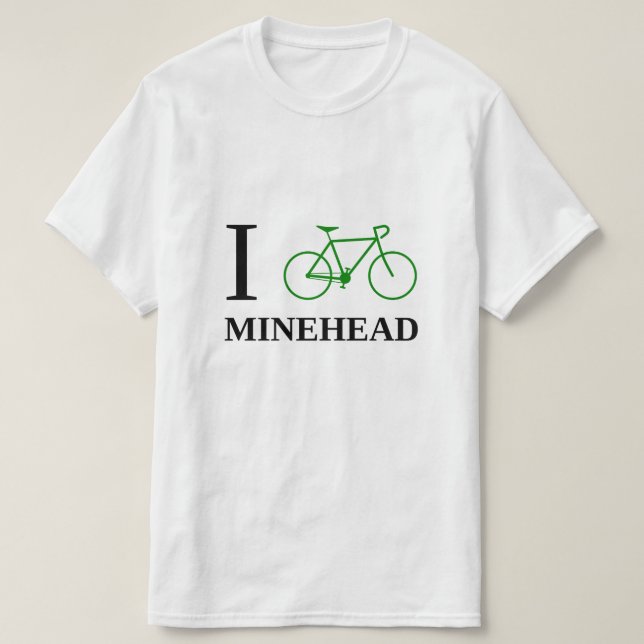 T-shirt Je fais du vélo MINEHEAD (l'icône verte de (Design devant)