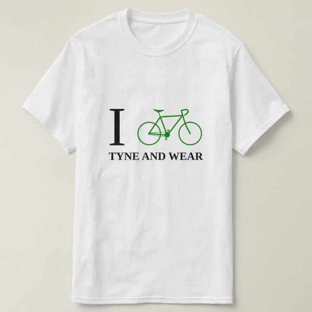 T-shirt Je fais du vélo TYNE AND WEAR (l'icône verte de (Design devant)